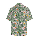 Toucan tropical green jungle palm pattern Men's All Over Print Hawaiian Shirt