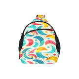 Colorful moon pattern All Over Print Chest Bag