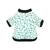 Green ginkgo leaves pattern All Over Print Pet Dog Round Neck Fuzzy Shirt