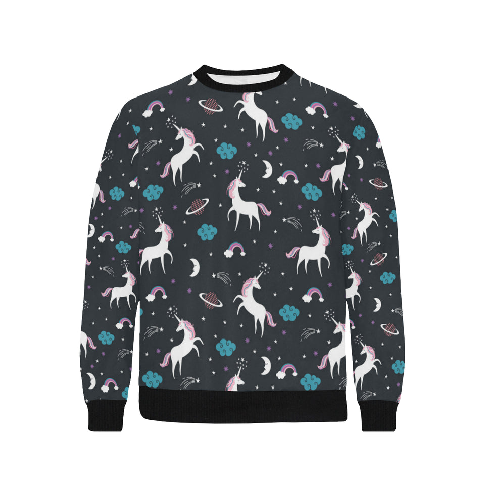 unicorn rainbows moon clound star pattern Men's Crew Neck Sweatshirt