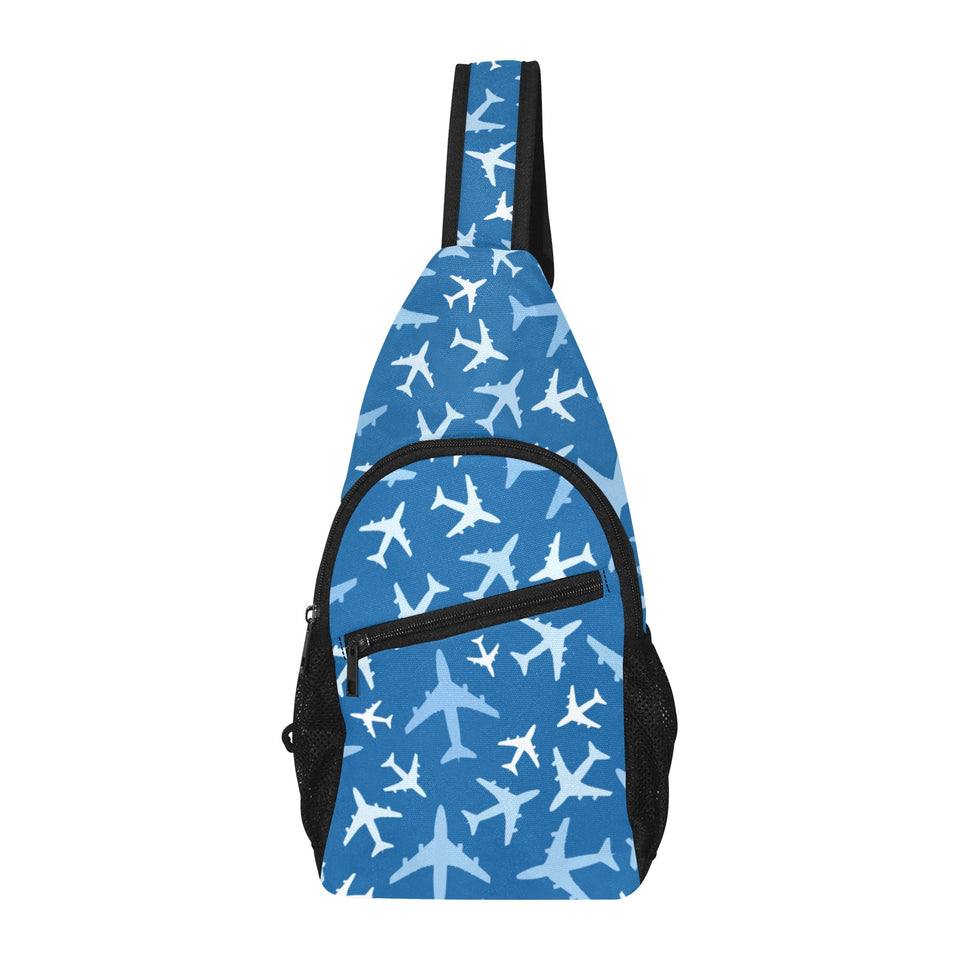 Airplane pattern in the sky All Over Print Chest Bag