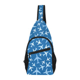 Airplane pattern in the sky All Over Print Chest Bag