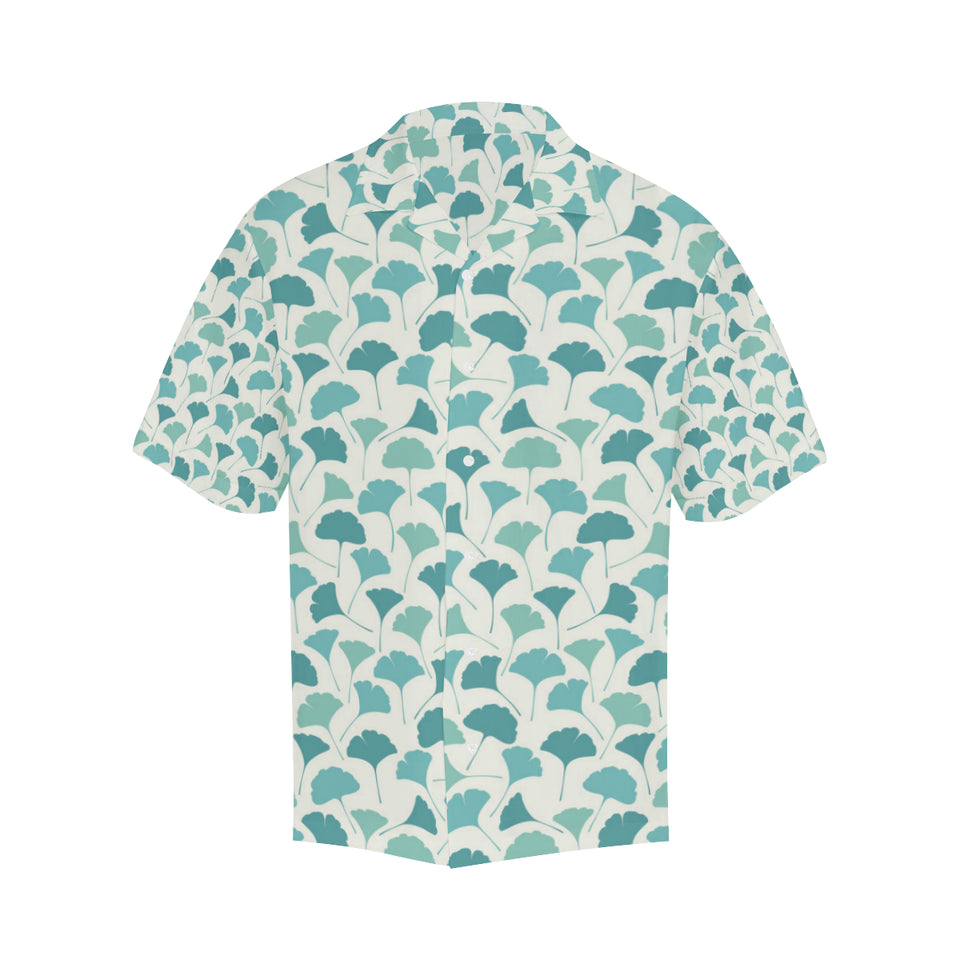 Green ginkgo leaves pattern Men's All Over Print Hawaiian Shirt