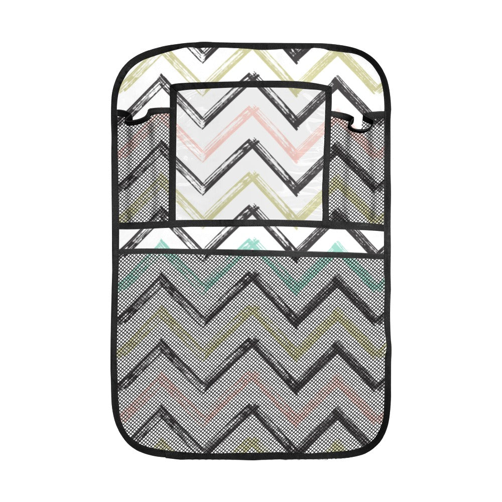 zigzag chevron paint pattern Car Seat Back Organizer