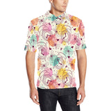 Clock butterfly pattern Men's All Over Print Polo Shirt