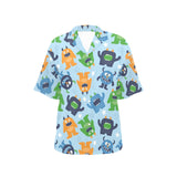 Alien Pattern Print Design 04 Women's All Over Print Hawaiian Shirt