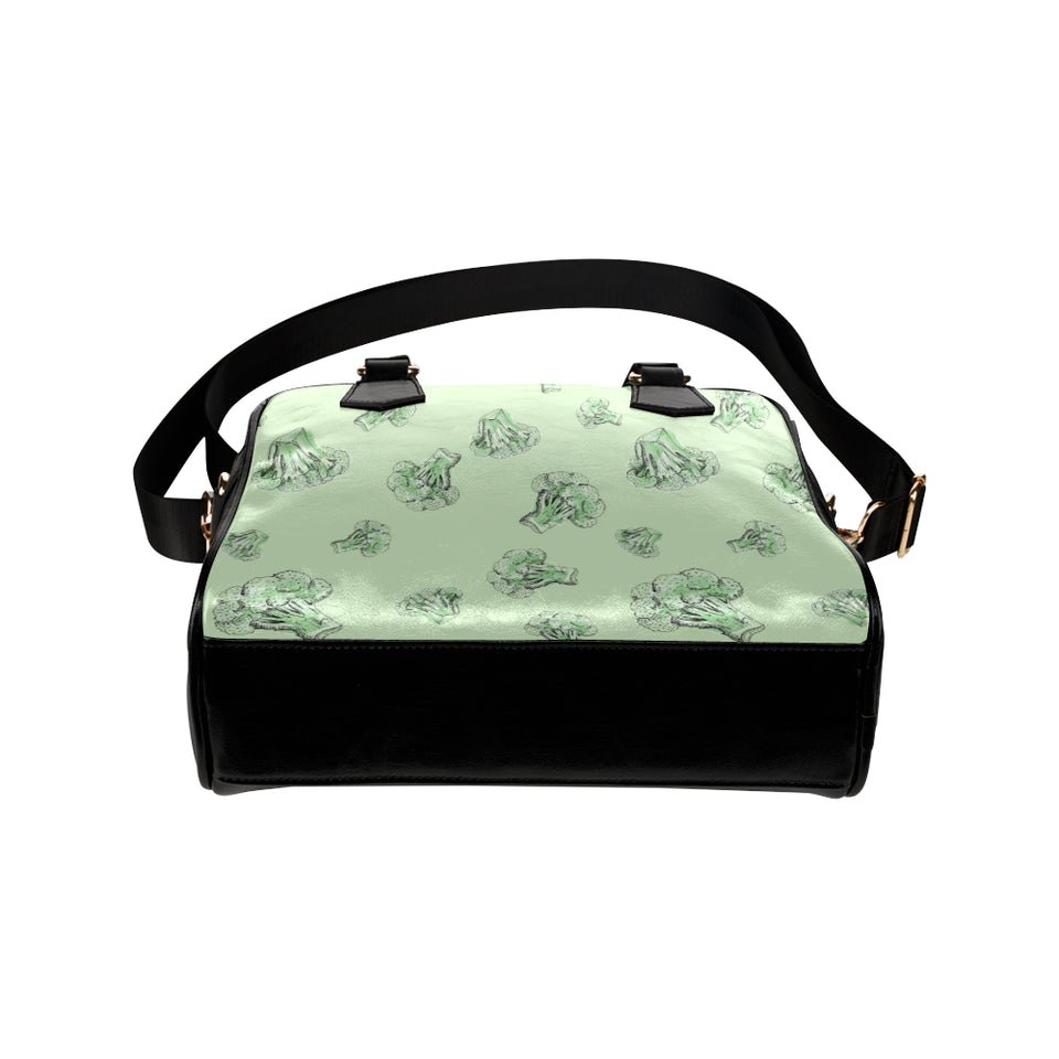 broccoli sketch pattern Shoulder Handbag