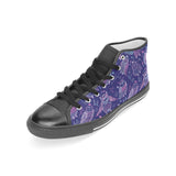 Cute owls pattern boho style ornament Women's High Top Canvas Shoes Black