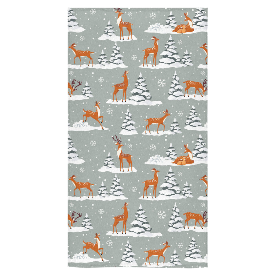 Beautiful deers Winter Christmas Bath Towel