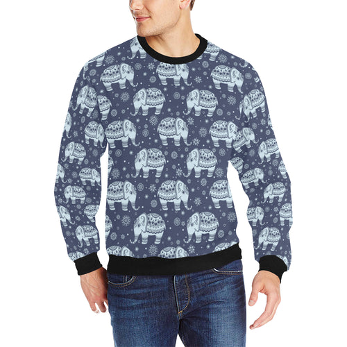 Elephant tribal design pattern Men's Crew Neck Sweatshirt