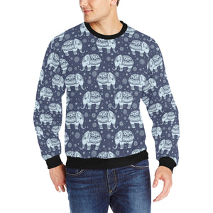 Elephant tribal design pattern Men's Crew Neck Sweatshirt