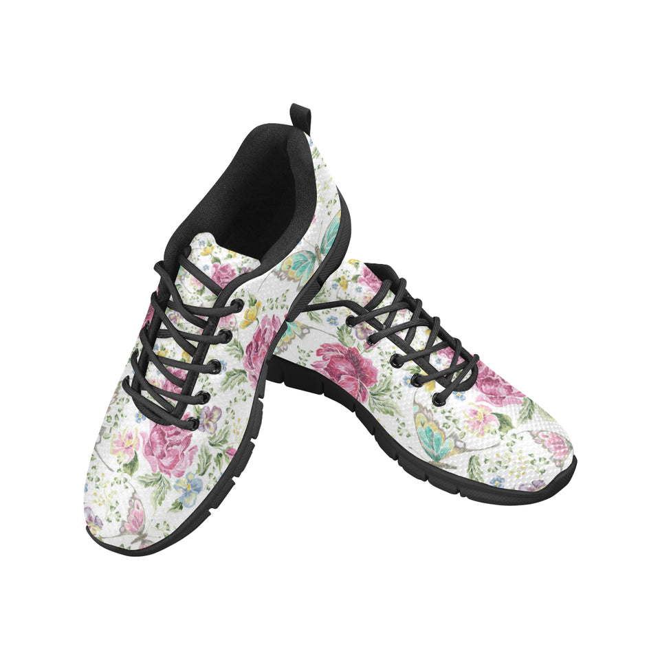 Hand drawn butterfly rose Men's Sneaker Shoes