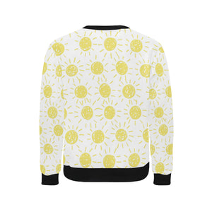 hand drawn sun pattern Men's Crew Neck Sweatshirt