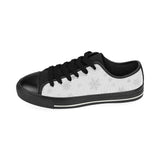 Snowflake pattern white background Men's Low Top Canvas Shoes Black
