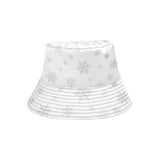 Snowflake pattern white background Unisex Bucket Hat