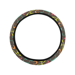 Music Notes Pattern Print Design 05 Car Steering Wheel Cover