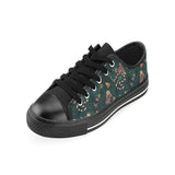 Snake forest pattern Men's Low Top Canvas Shoes Black