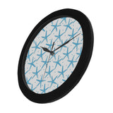 Watercolor starfish pattern Elegant Black Wall Clock