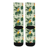 Beautiful parrot palm leaves pattern Crew Socks