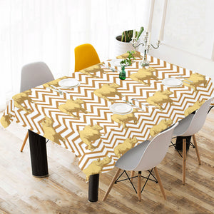 Rhino yellow theme pattern Tablecloth