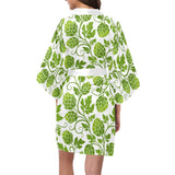 Hop design pattern Women's Short Kimono Robe