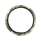 Monkey tropical leaves background Car Steering Wheel Cover