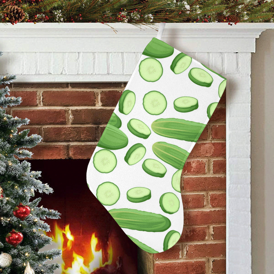 cucumber whole slices pattern Christmas Stocking