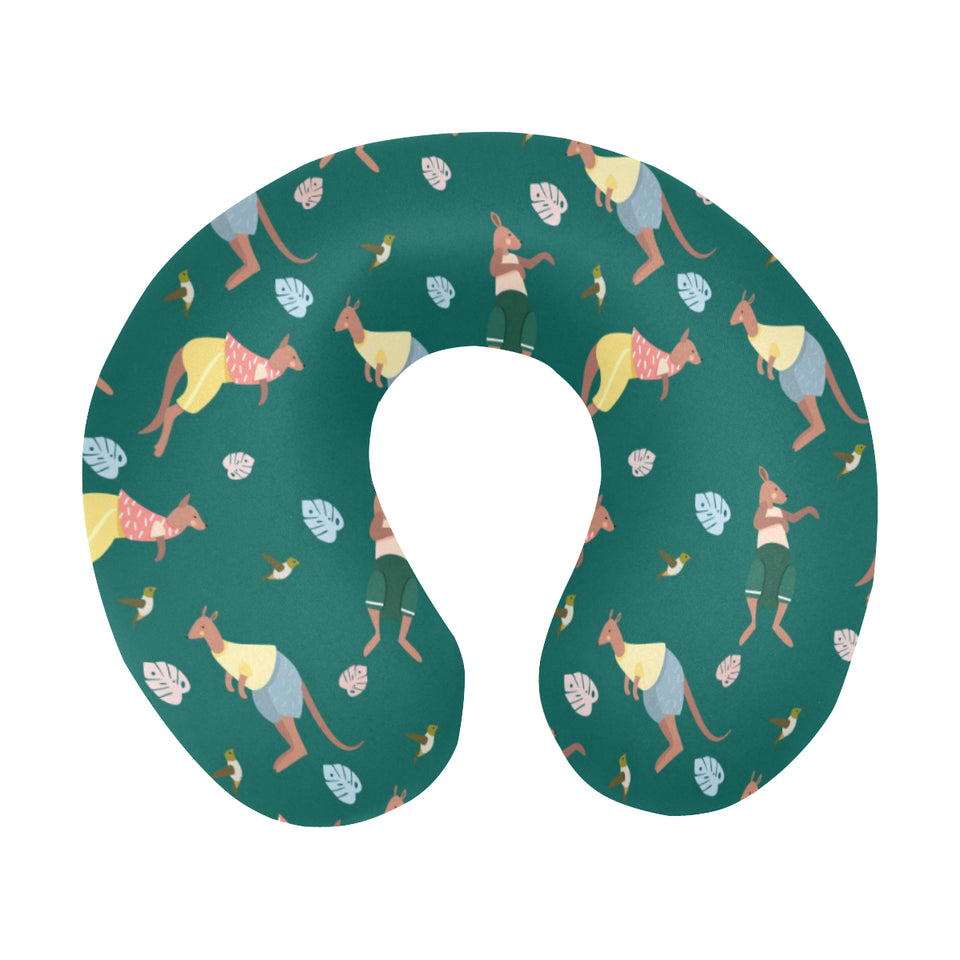Kangaroo leaves pattern U-Shaped Travel Neck Pillow