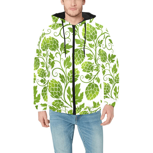 Hop design pattern Men's Padded Hooded Jacket