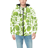 Hop design pattern Men's Padded Hooded Jacket