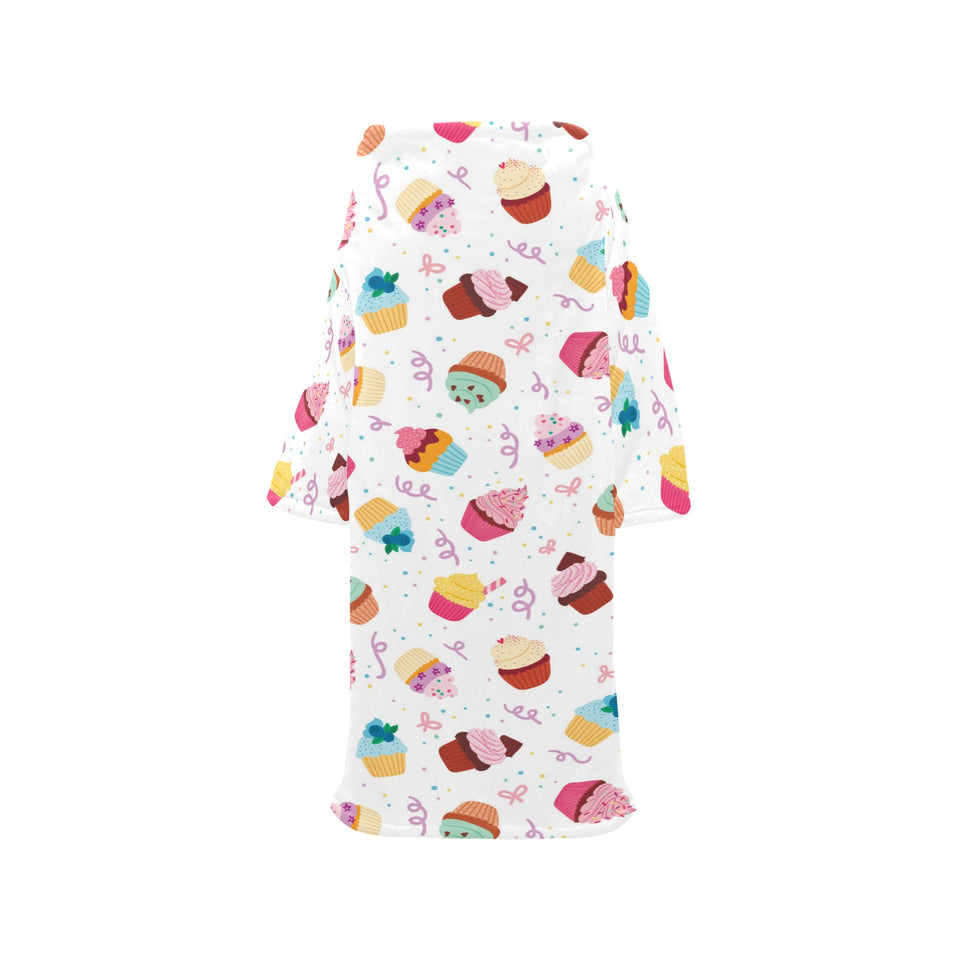 Cake cupcake design pattern Blanket Robe with Sleeves