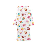 Cake cupcake design pattern Blanket Robe with Sleeves