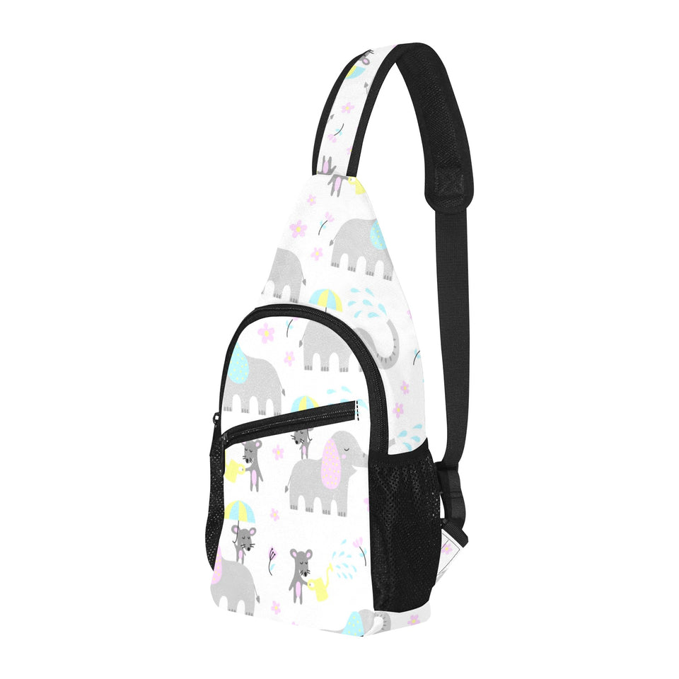 Cute elephant mouse pattern All Over Print Chest Bag