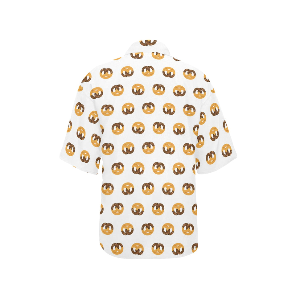 Pretzels Pattern Print Design 02 Women's All Over Print Hawaiian Shirt