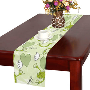 Cute frog dragonfly pattern Table Runner