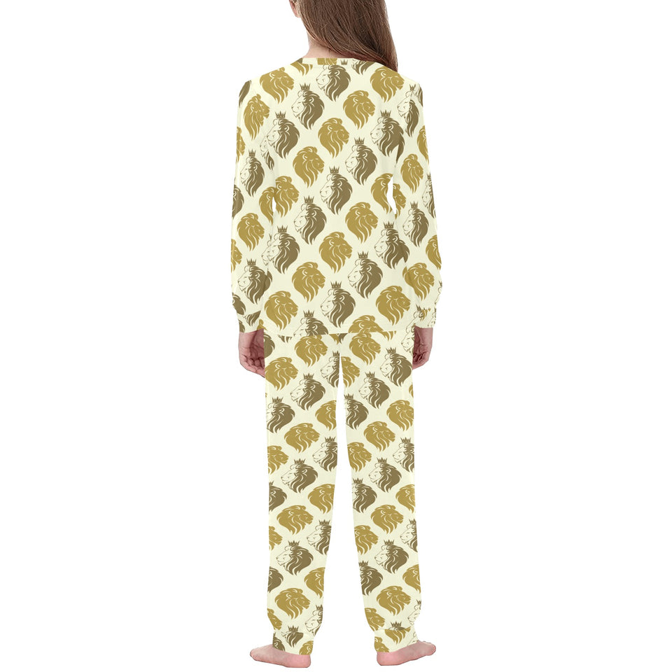 Lion Pattern Print Design 02 Kids' Boys' Girls' All Over Print Pajama Set