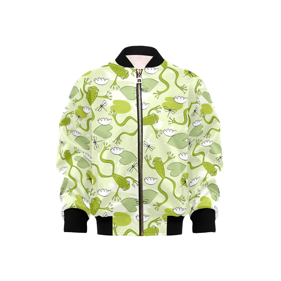 Cute frog dragonfly pattern Kids' Boys' Girls' Bomber Jacket