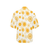 Sun design pattern Women's All Over Print Hawaiian Shirt
