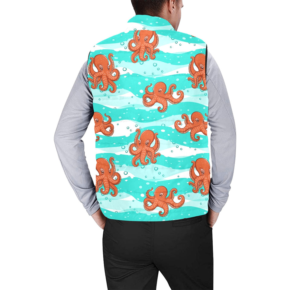 Octopuses sea wave background Men's Padded Vest