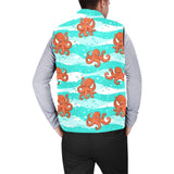 Octopuses sea wave background Men's Padded Vest