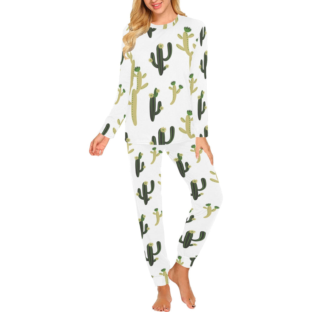 Cute cactus pattern Women's All Over Print Pajama Set