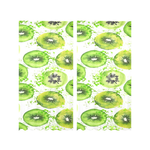 Watercolor kiwi pattern Gauze Curtain