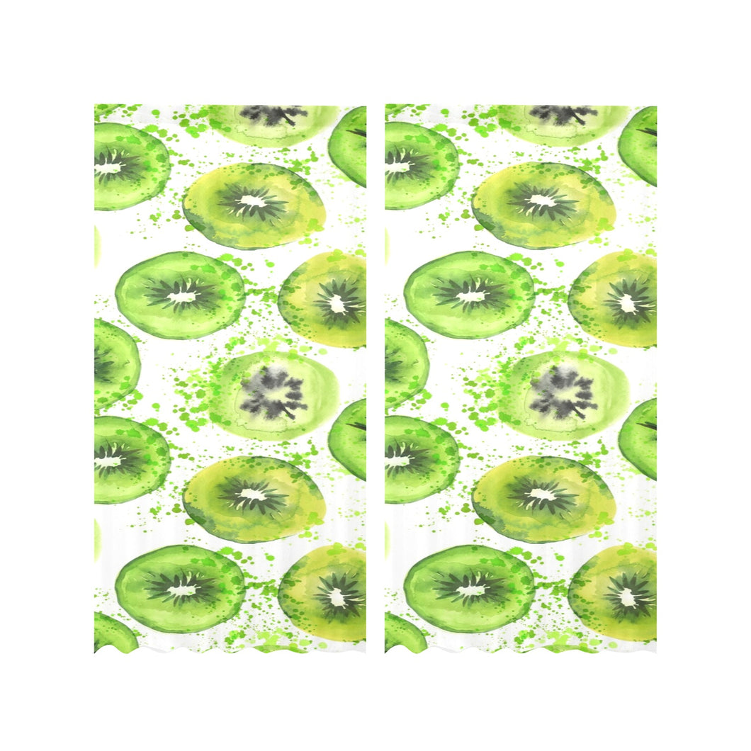 Watercolor kiwi pattern Gauze Curtain