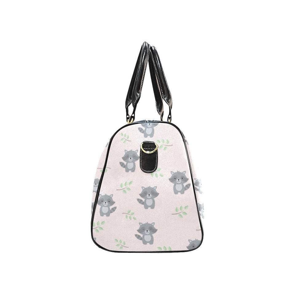 cute raccoons leaves pattern Travel Bag