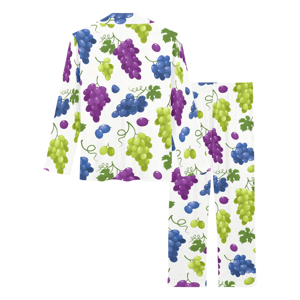 Grape pattern Women's Long Pajama Set