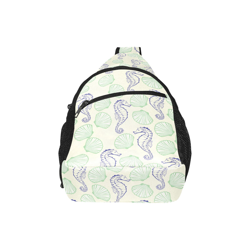 Seahorse shell pattern All Over Print Chest Bag