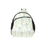 Seahorse shell pattern All Over Print Chest Bag