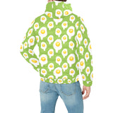 Fried Eggs Pattern Print Design 01 Men's Padded Hooded Jacket