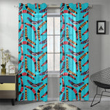 Boomerang Australian aboriginal ornament blue back Gauze Curtain