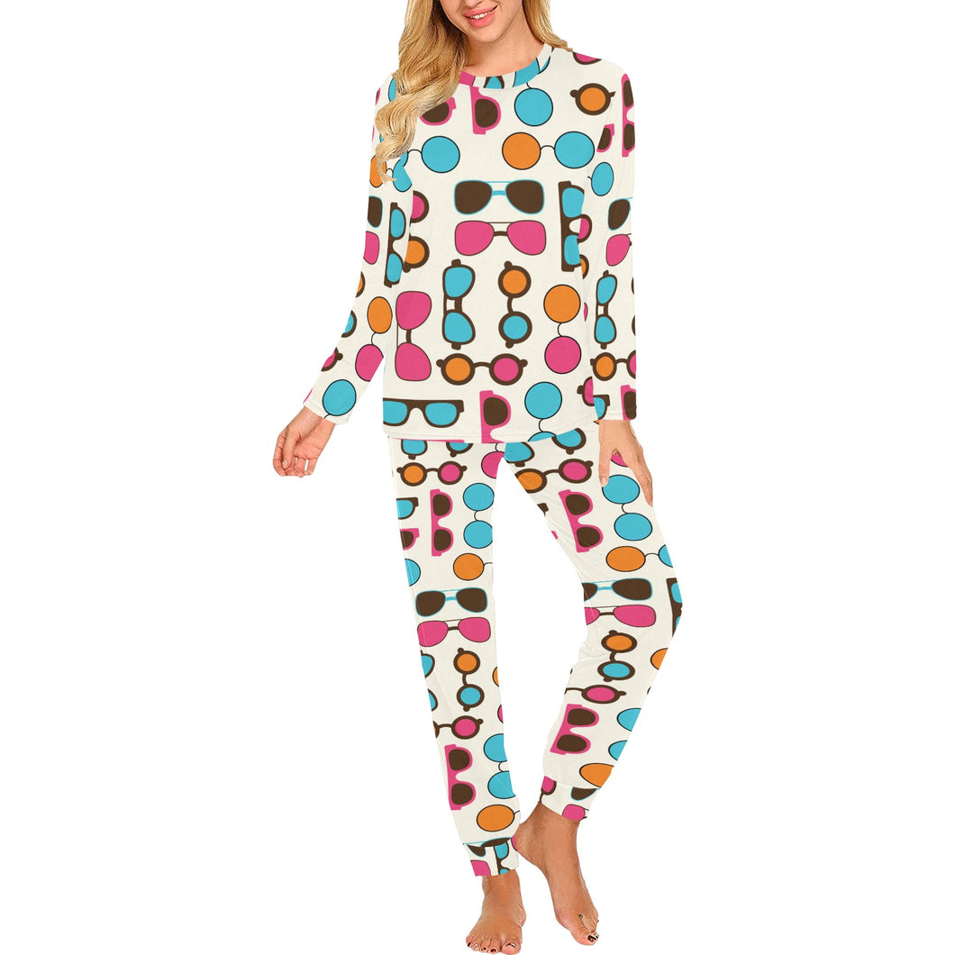 Sun Glasses Pattern Print Design 03 Women's All Over Print Pajama Set